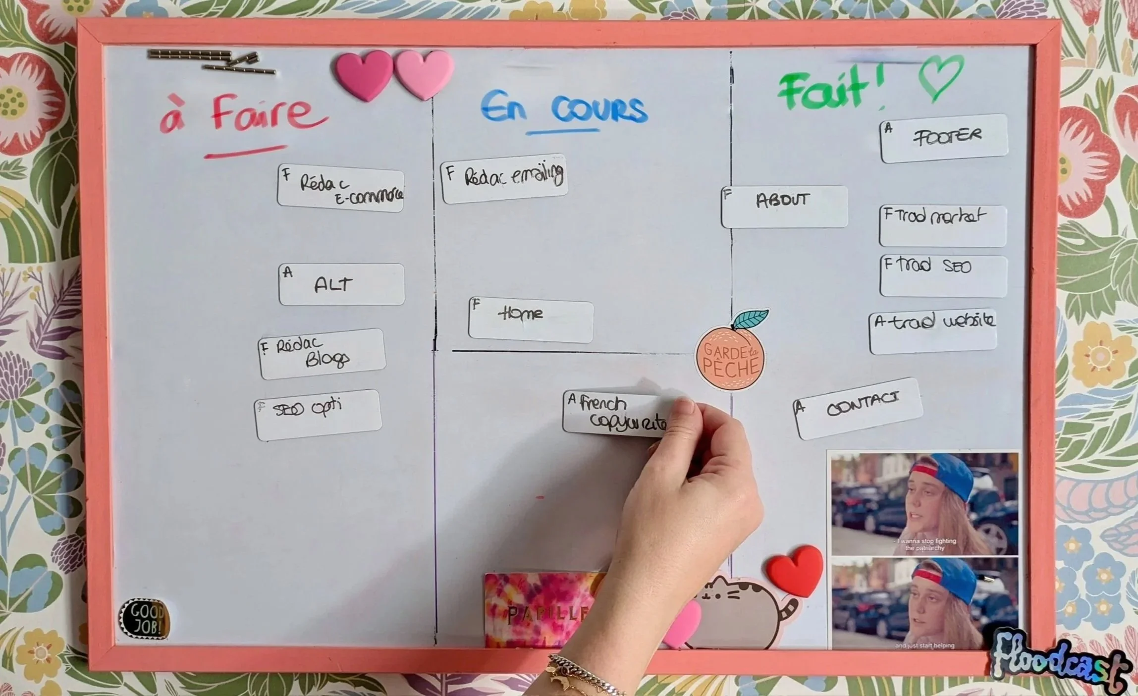 whiteboard with scrum deadlines