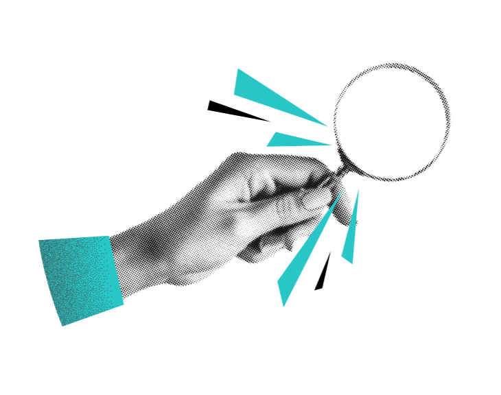 hand holding a magnifying glass