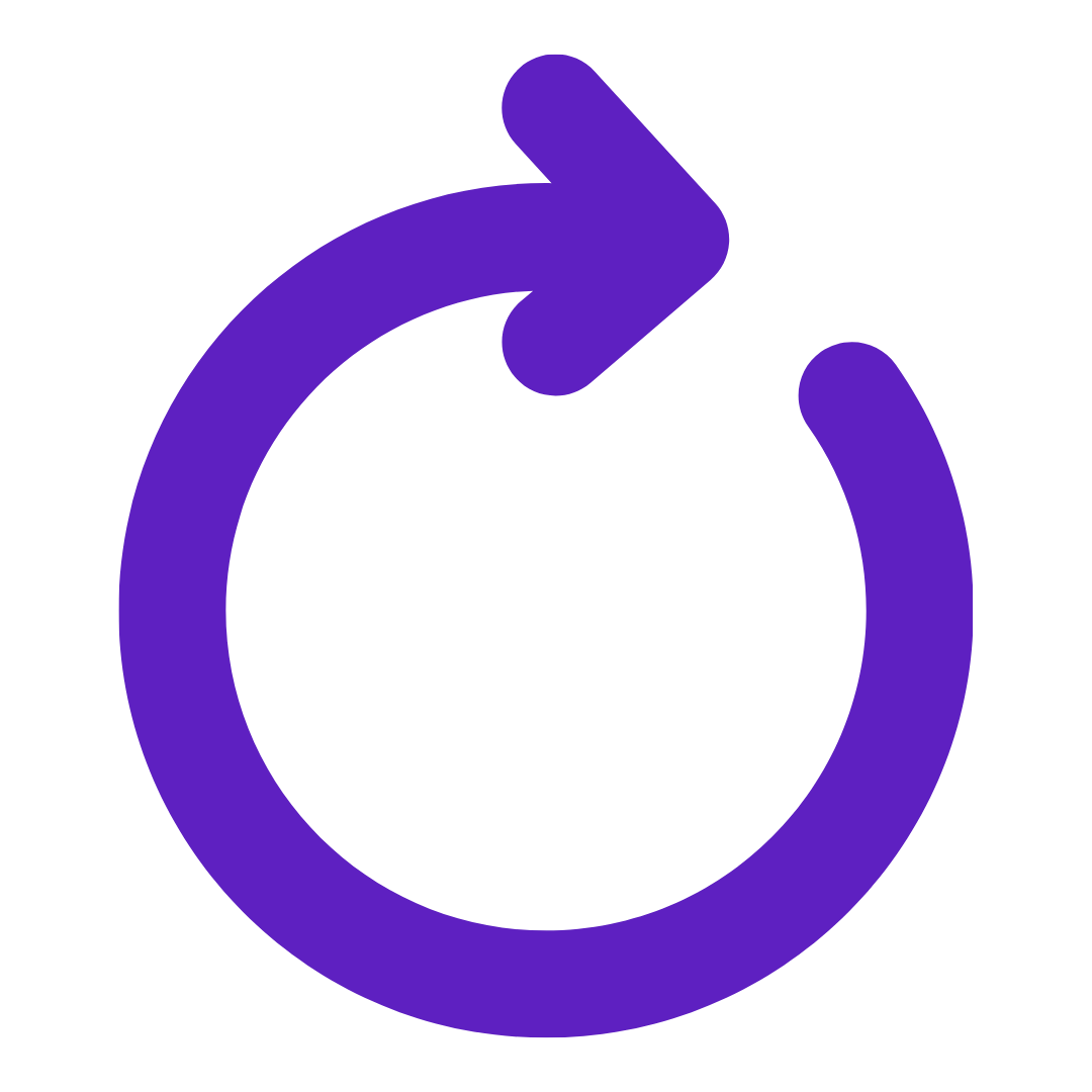 Purple circular arrow icon representing refresh or reload.