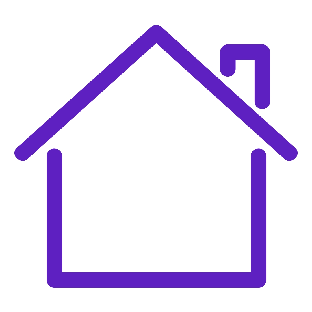 Stylized purple house icon with a small number 7 in the upper right corner.