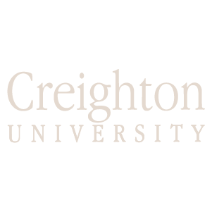 Creighton University logo with the words 'Creighton University' in white on a black background.