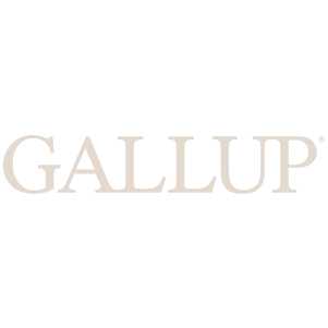 Gallup logo with black background and white text