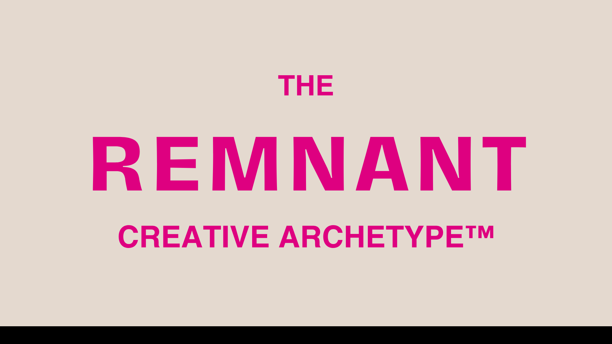 Book cover titled 'The REMNANT Creative Archetype' with a beige background and bold pink text.