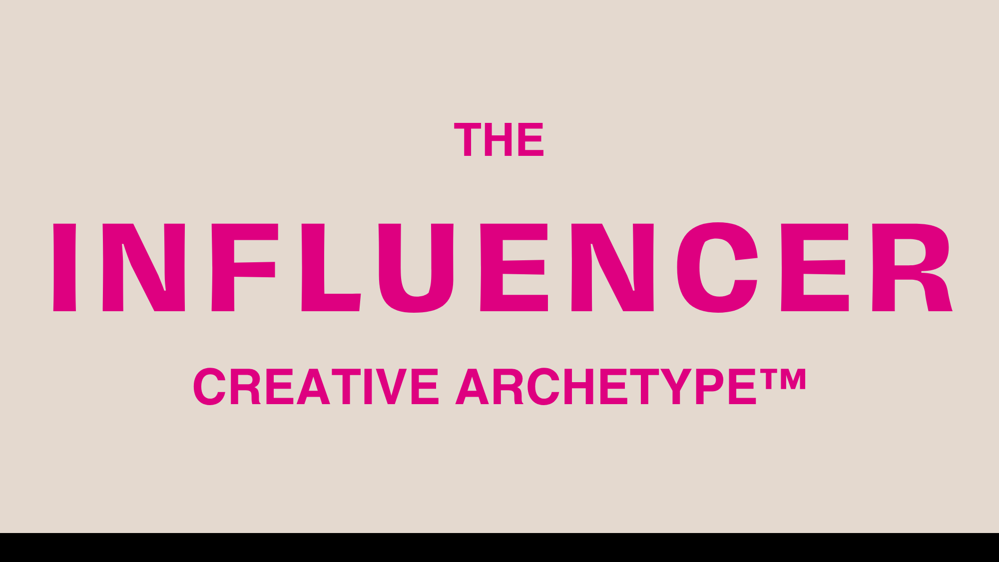 Book cover titled 'The Influencer: Creative Archetype' with a beige background and pink text.