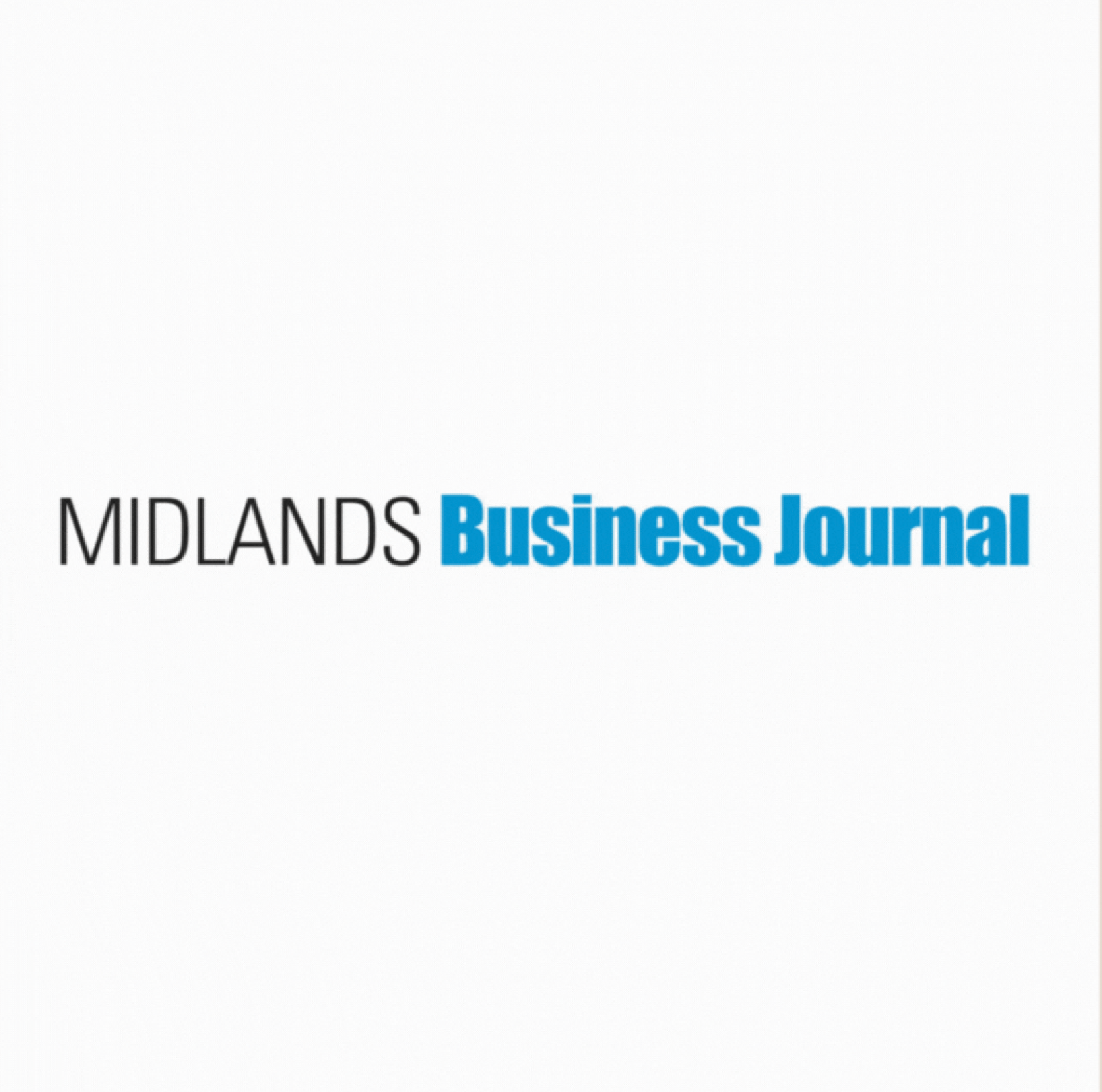 The cover of the Midland's Business Journal, featuring the publication's title in black and blue text on a white background.