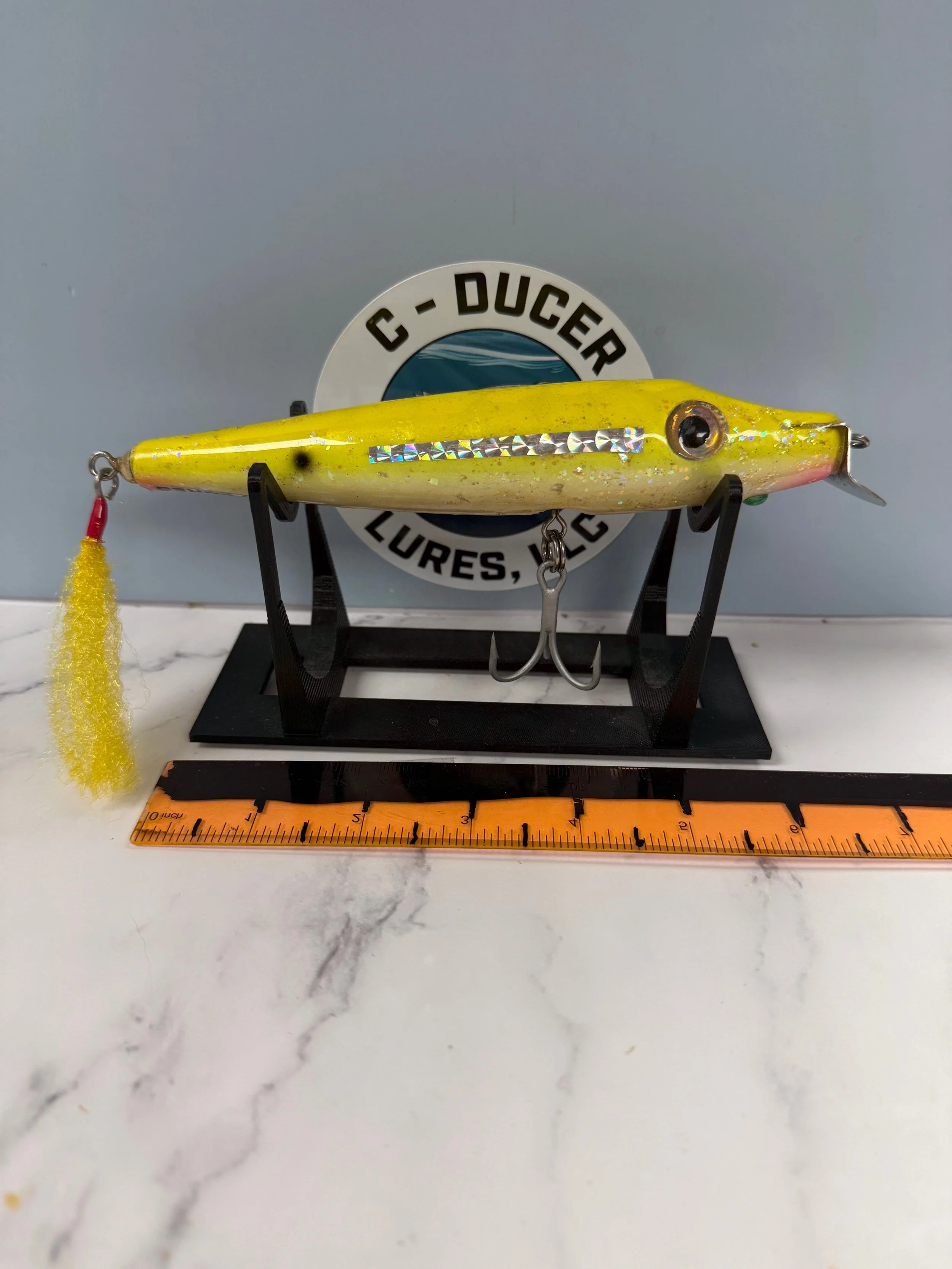 Custom Pikie metal lip swimmer.  Yellow