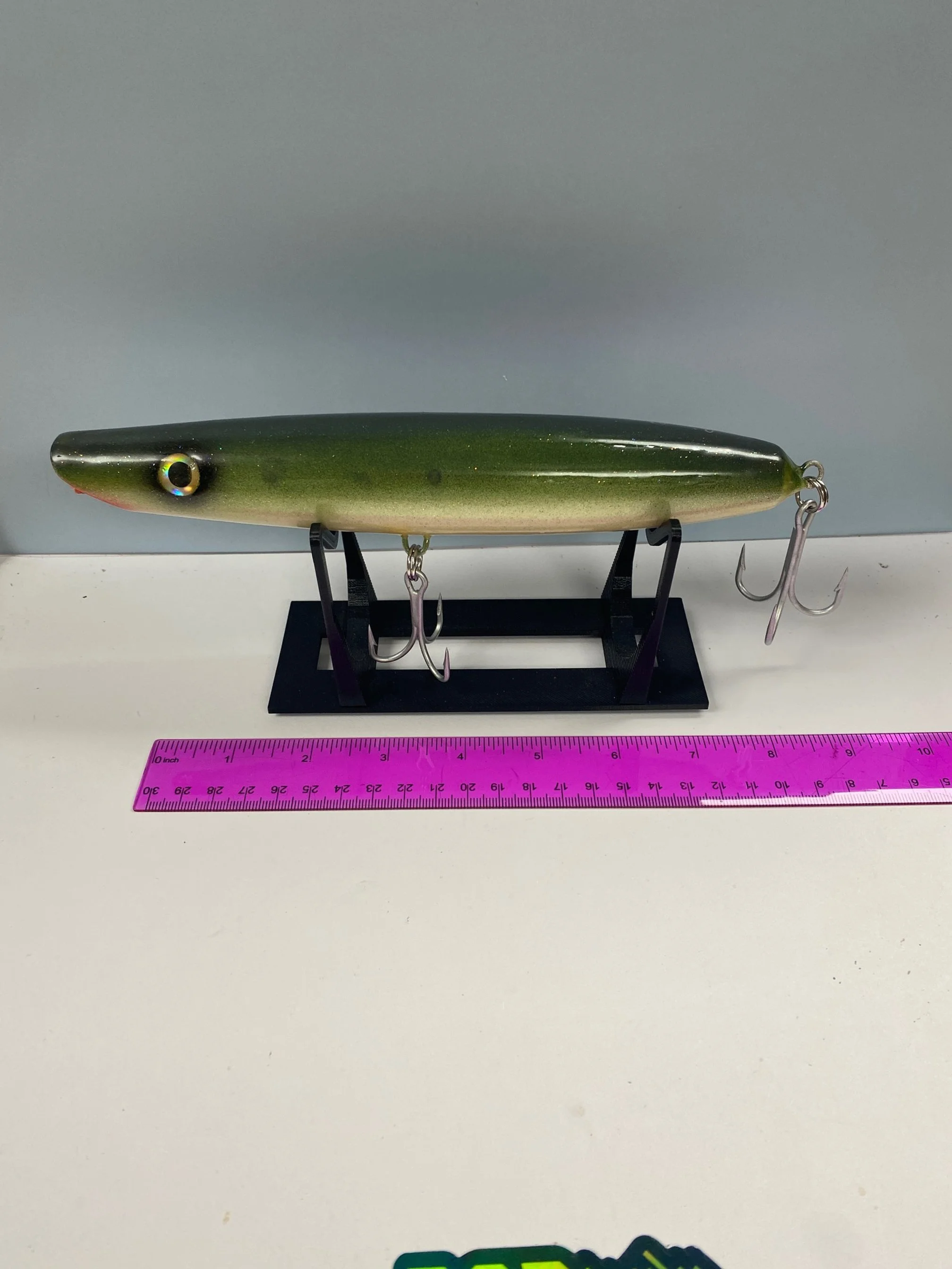 Big Ed Pencil Popper.  Wood.  Olive/White.