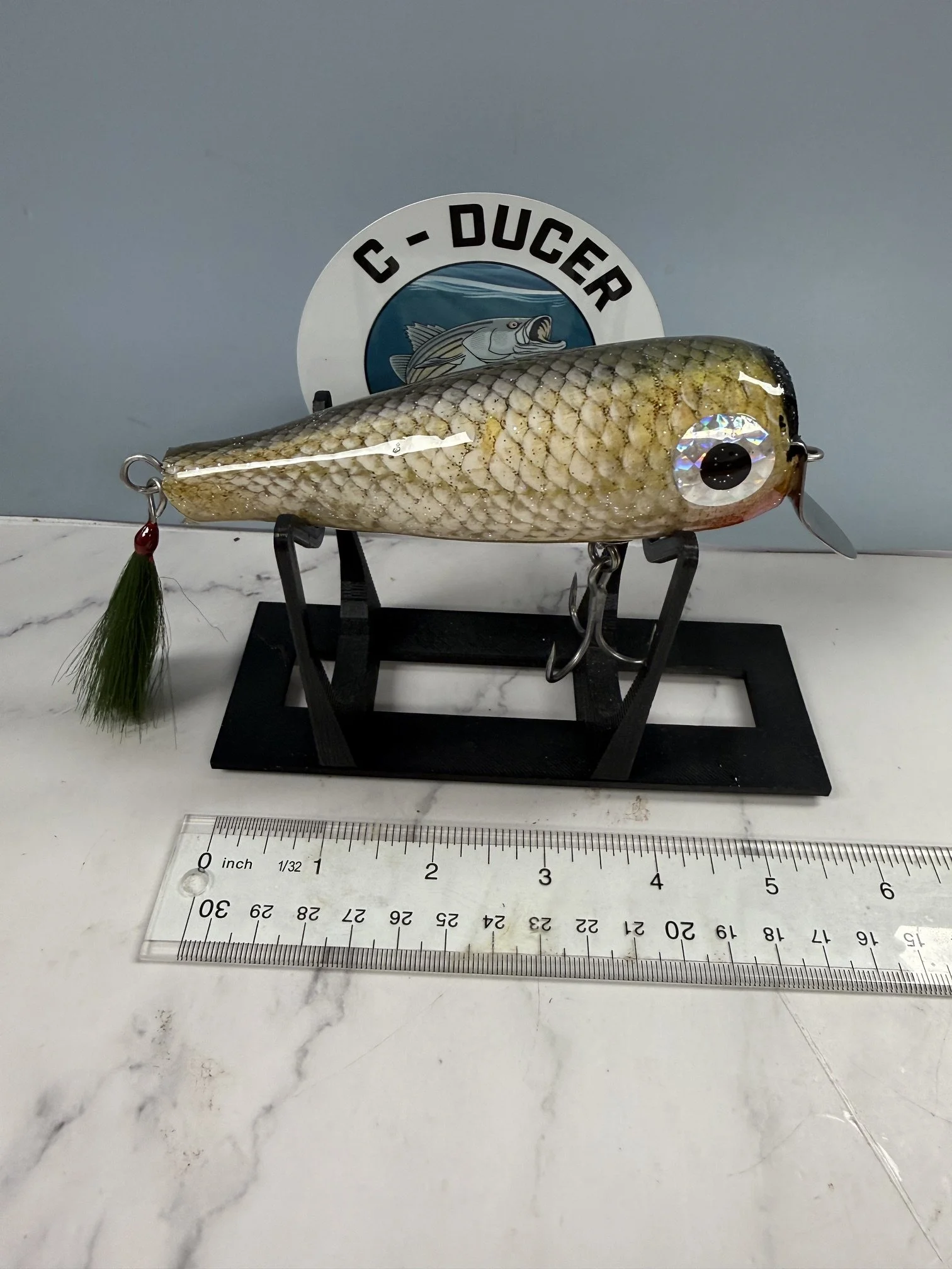 CD 47 Custom Danny Fatboy metal Lip Swimmer.  Scaled Baitfish Pattern.  Striped Bass