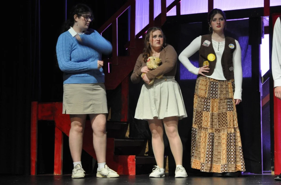 Young Republicanette, Preppy Girl, and Ms. Fleming played by Marina Pope, Lexie Bishop, and Marley Adgate