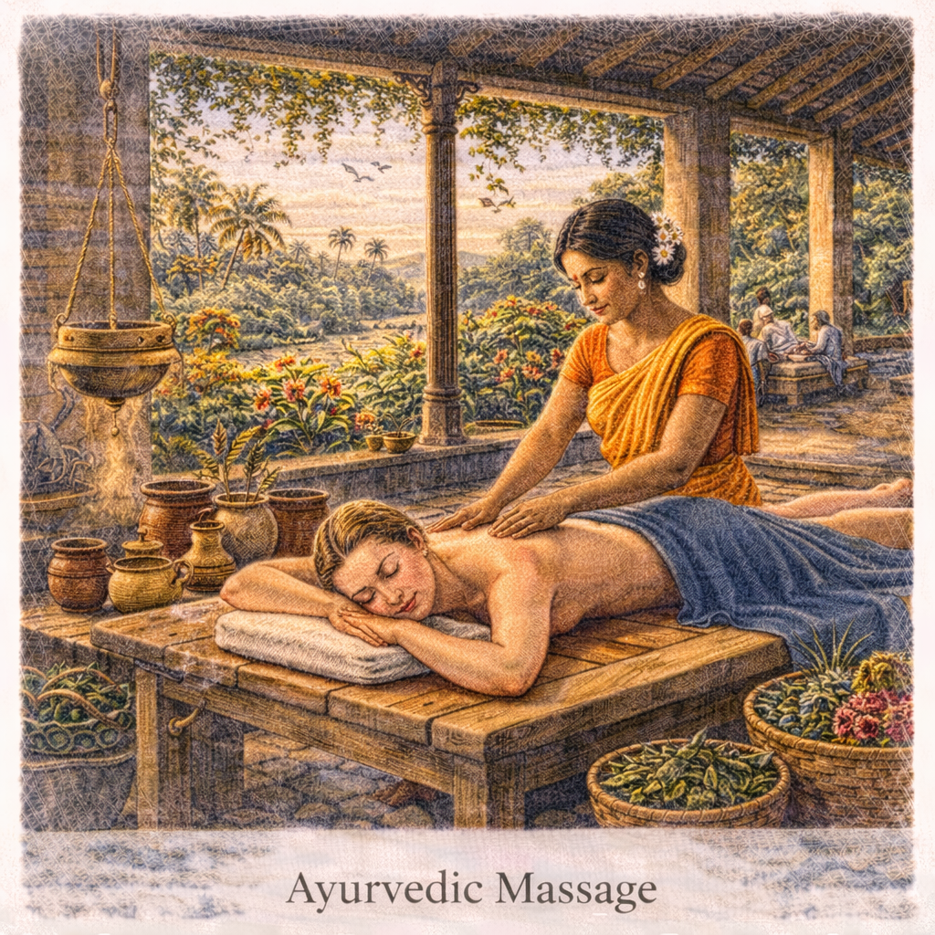 Ayurvedic massage Negombo Sri Lanka spa wellness traditional treatment relaxation