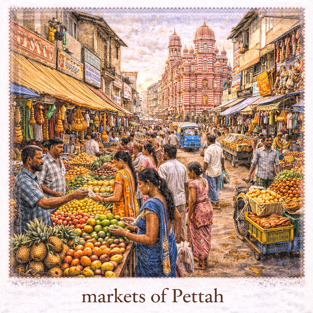 Pettah market Colombo Sri Lanka busy street market local culture shopping travel experience