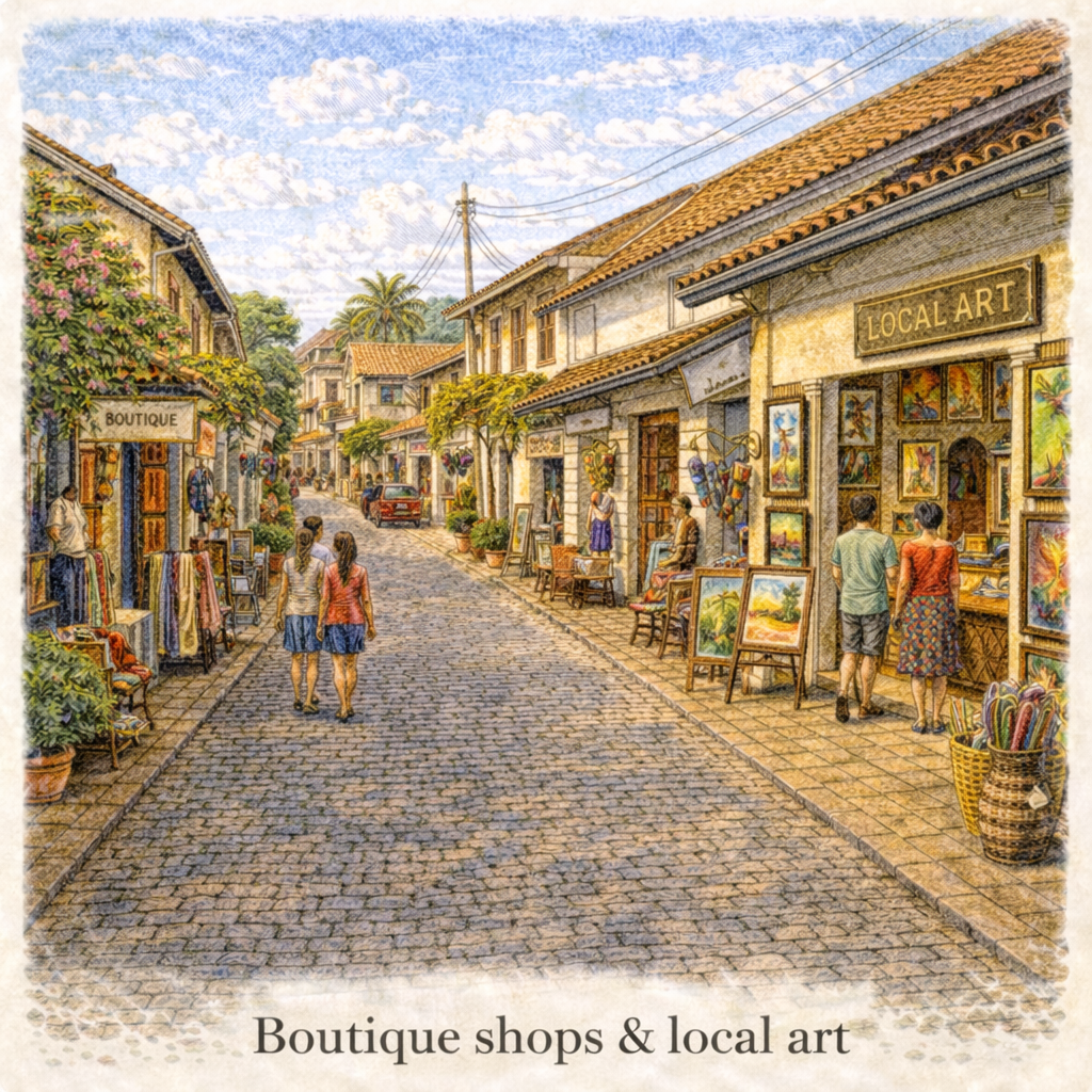 Galle Fort boutique shops local art Sri Lanka shopping street historic fort things to do Galle