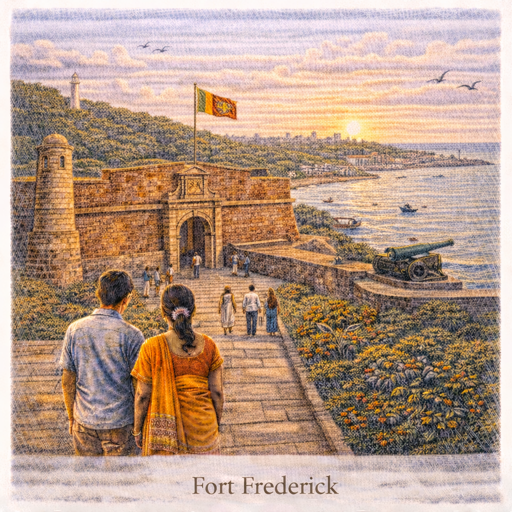 Fort Frederick Trincomalee Sri Lanka historic fort coastal view entrance