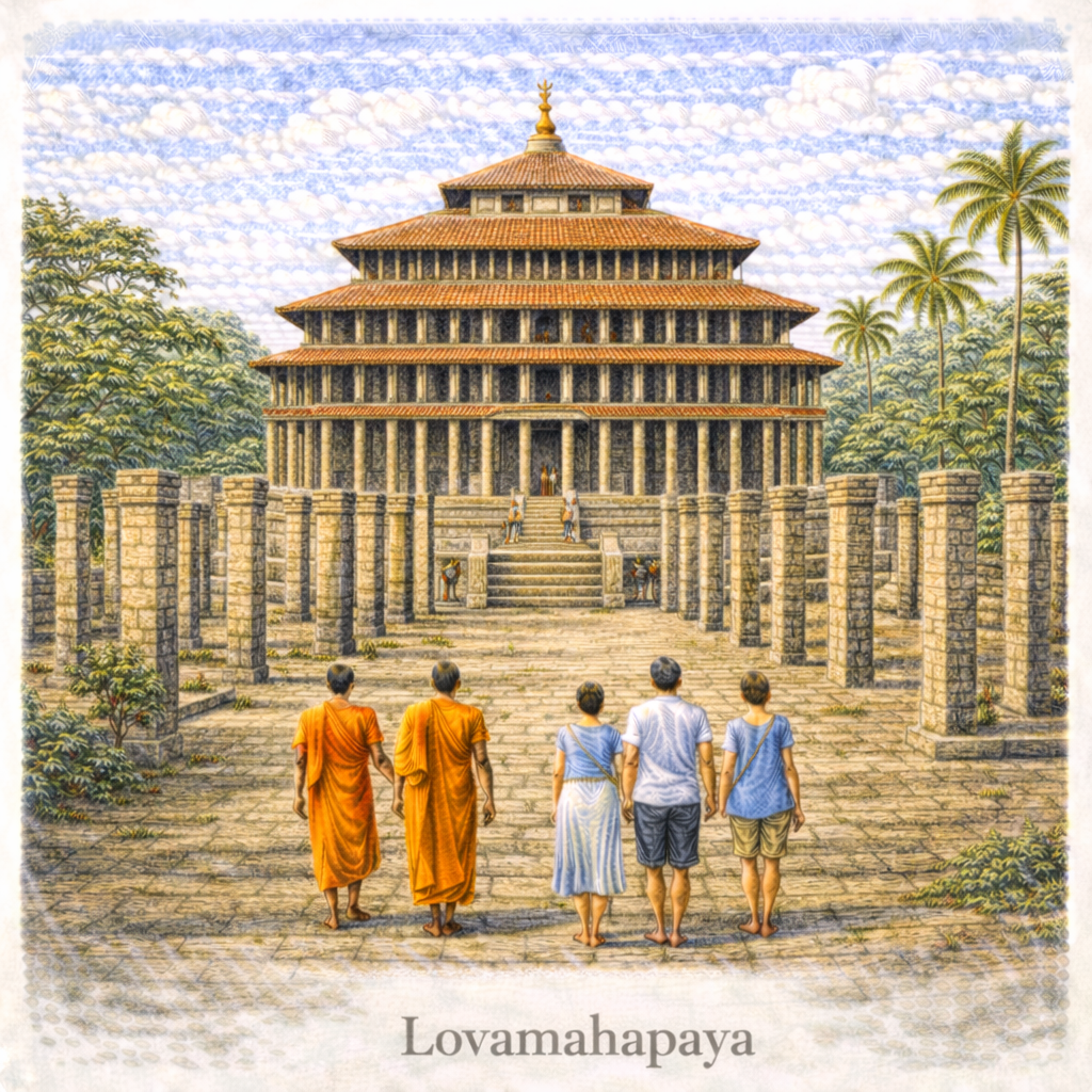 Lovamahapaya Anuradhapura Sri Lanka ancient monastery ruins stone pillars historic Buddhist site