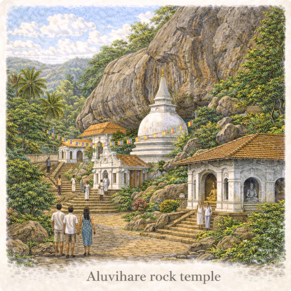 Aluvihare Rock Temple Matale Sri Lanka cave temple Buddhist heritage historic site