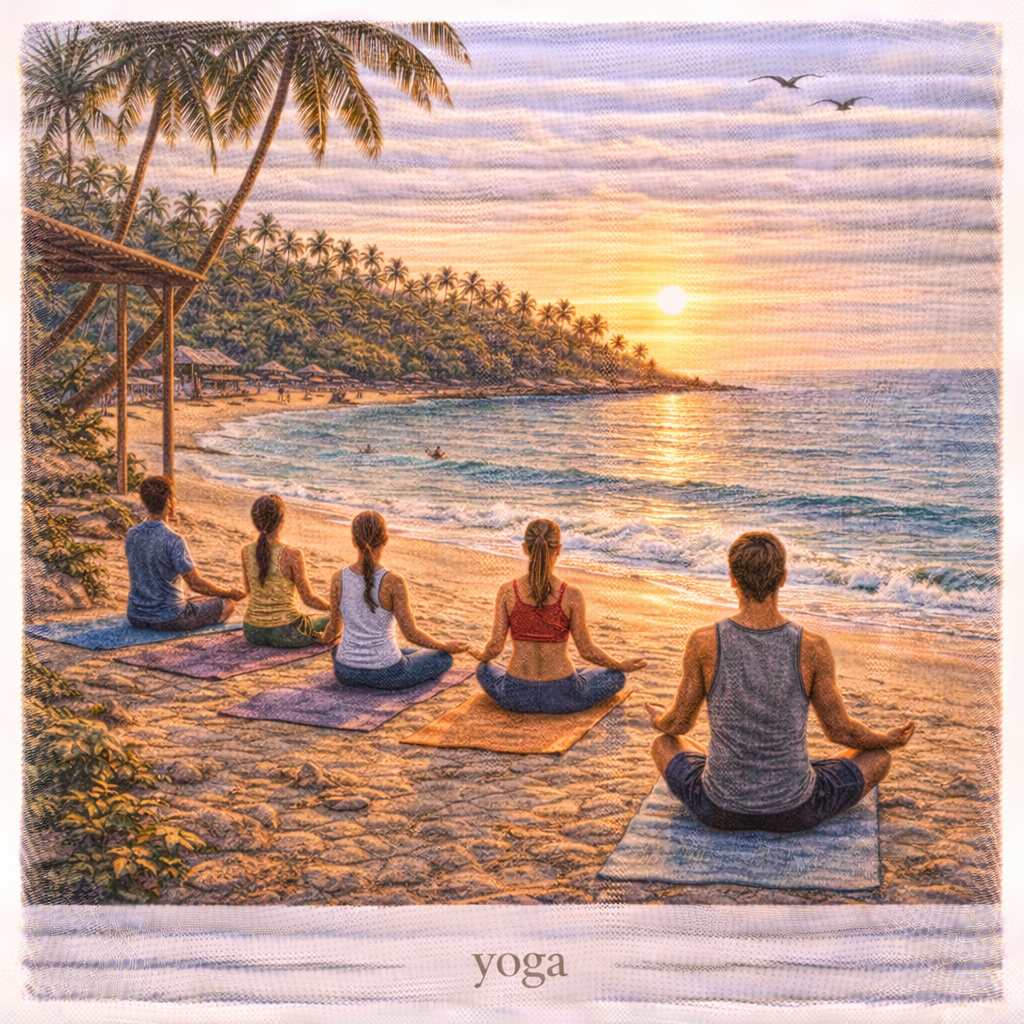 Hiriketiya yoga Sri Lanka beach wellness sunrise yoga retreat tropical travel experience