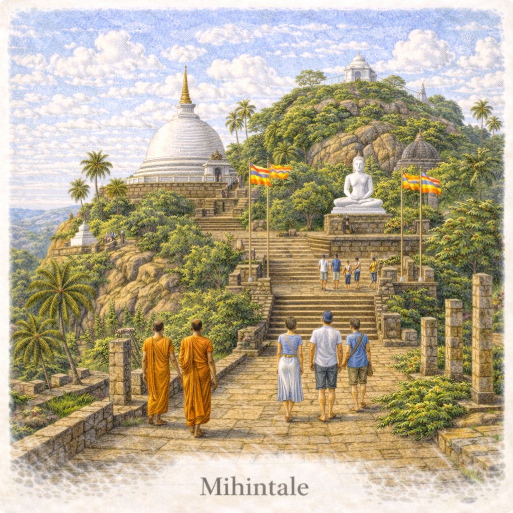 Mihintale Anuradhapura Sri Lanka sacred Buddhist mountain birthplace of Buddhism Sri Lanka