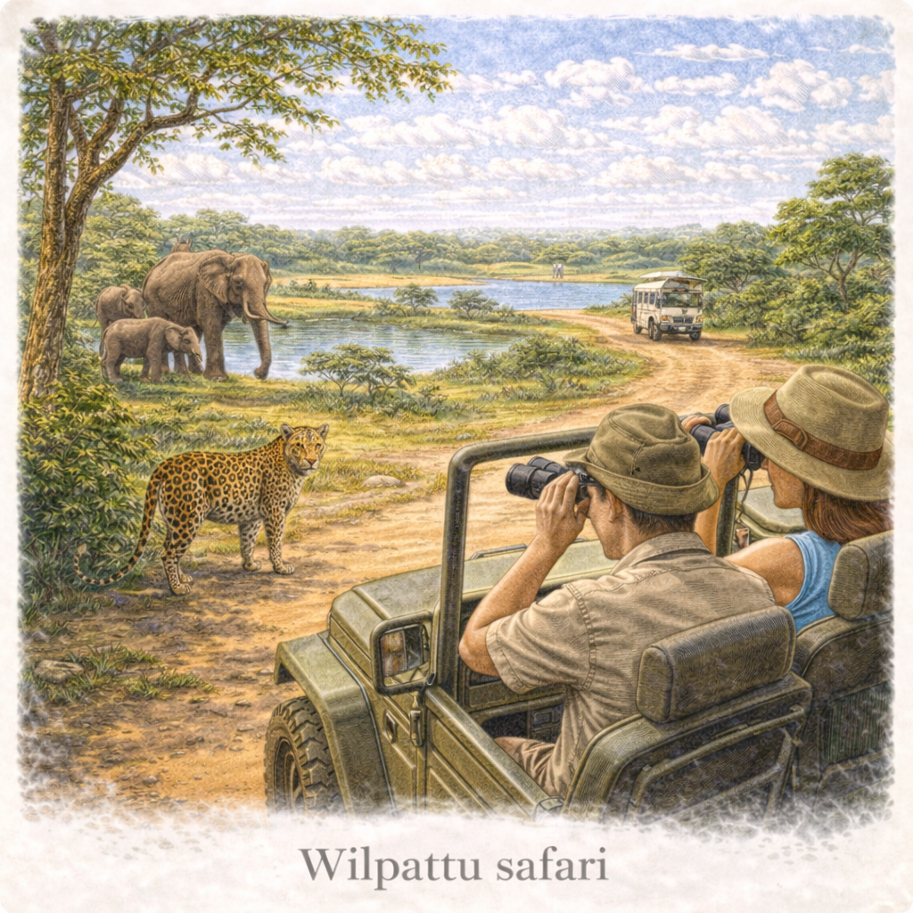 Wilpattu safari Sri Lanka leopard jeep safari wildlife national park