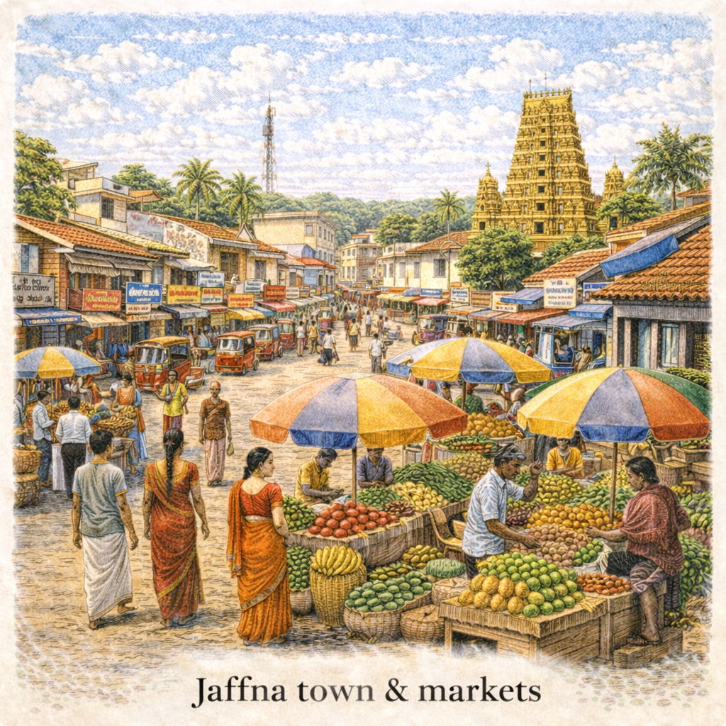 Jaffna town market Sri Lanka local life street market culture things to do Jaffna