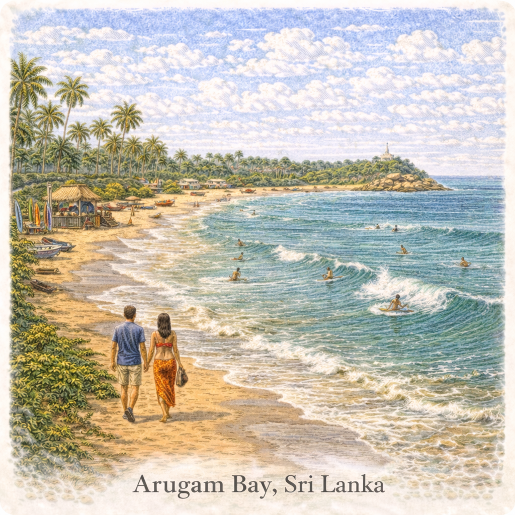 Arugam Bay Sri Lanka surfing beach waves surfers east coast