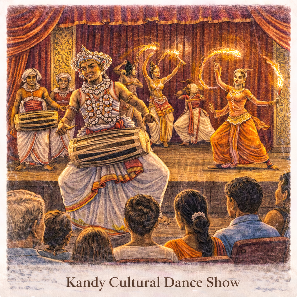 Kandy cultural dance show Sri Lanka traditional Kandyan dance fire dancers cultural experience