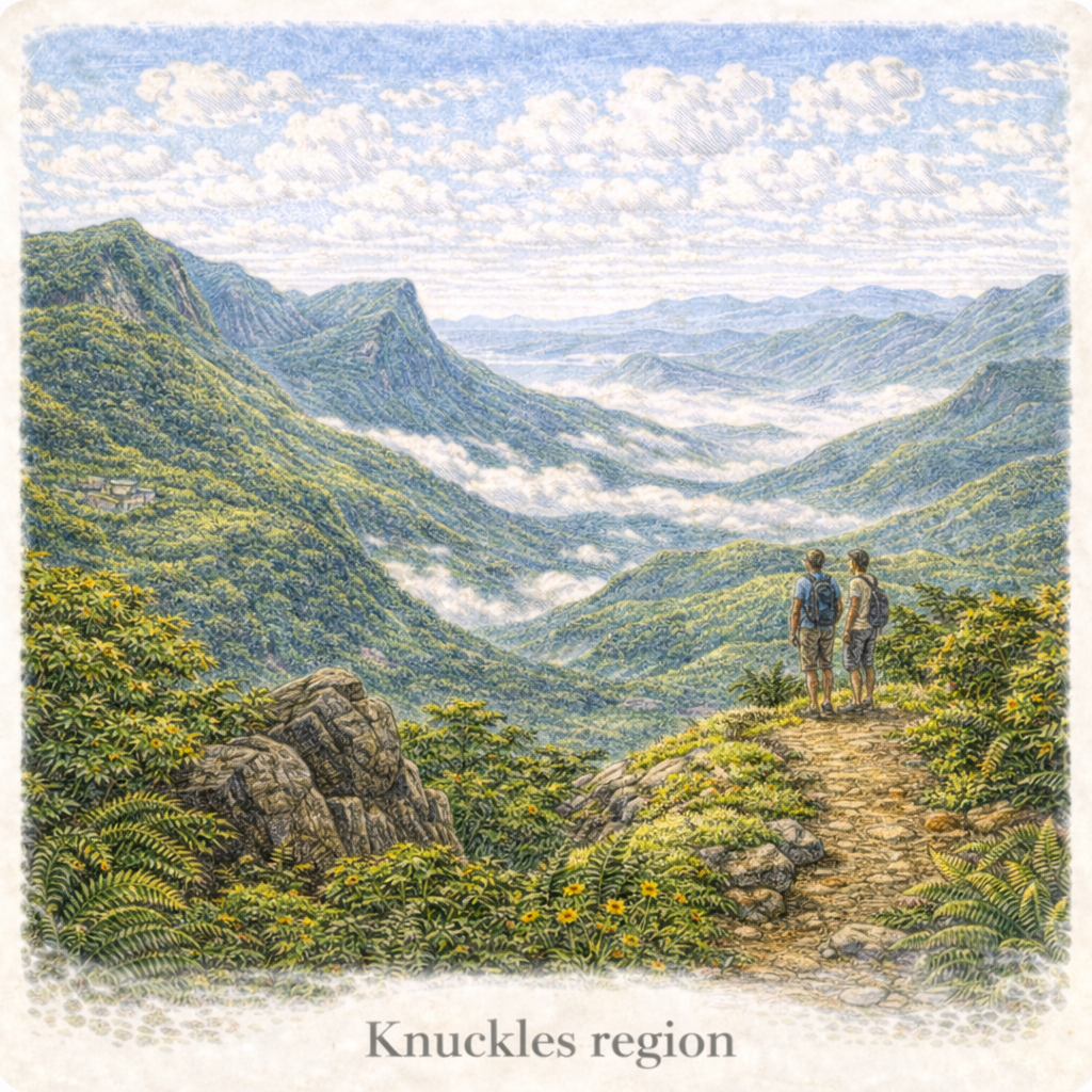 Knuckles region Matale Sri Lanka mountain landscape hiking nature scenic views