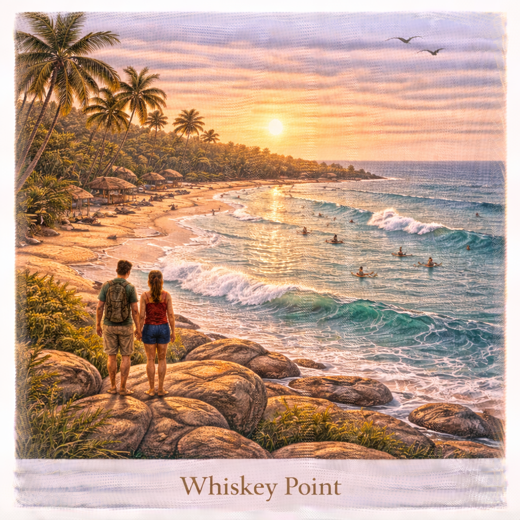 Whiskey Point Arugam Bay Sri Lanka surf beach waves scenic coastline sunset