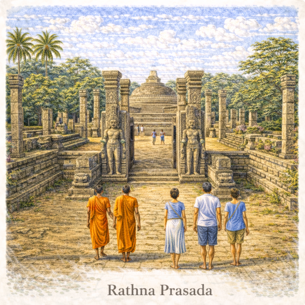 Rathna Prasada Anuradhapura Sri Lanka ancient monastery ruins guardstone carvings historic Buddhist site