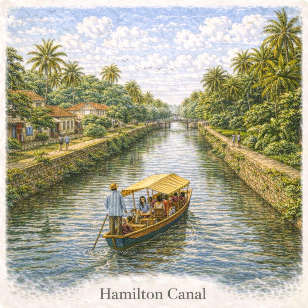 Hamilton Canal Negombo Sri Lanka boat ride historic canal Dutch era