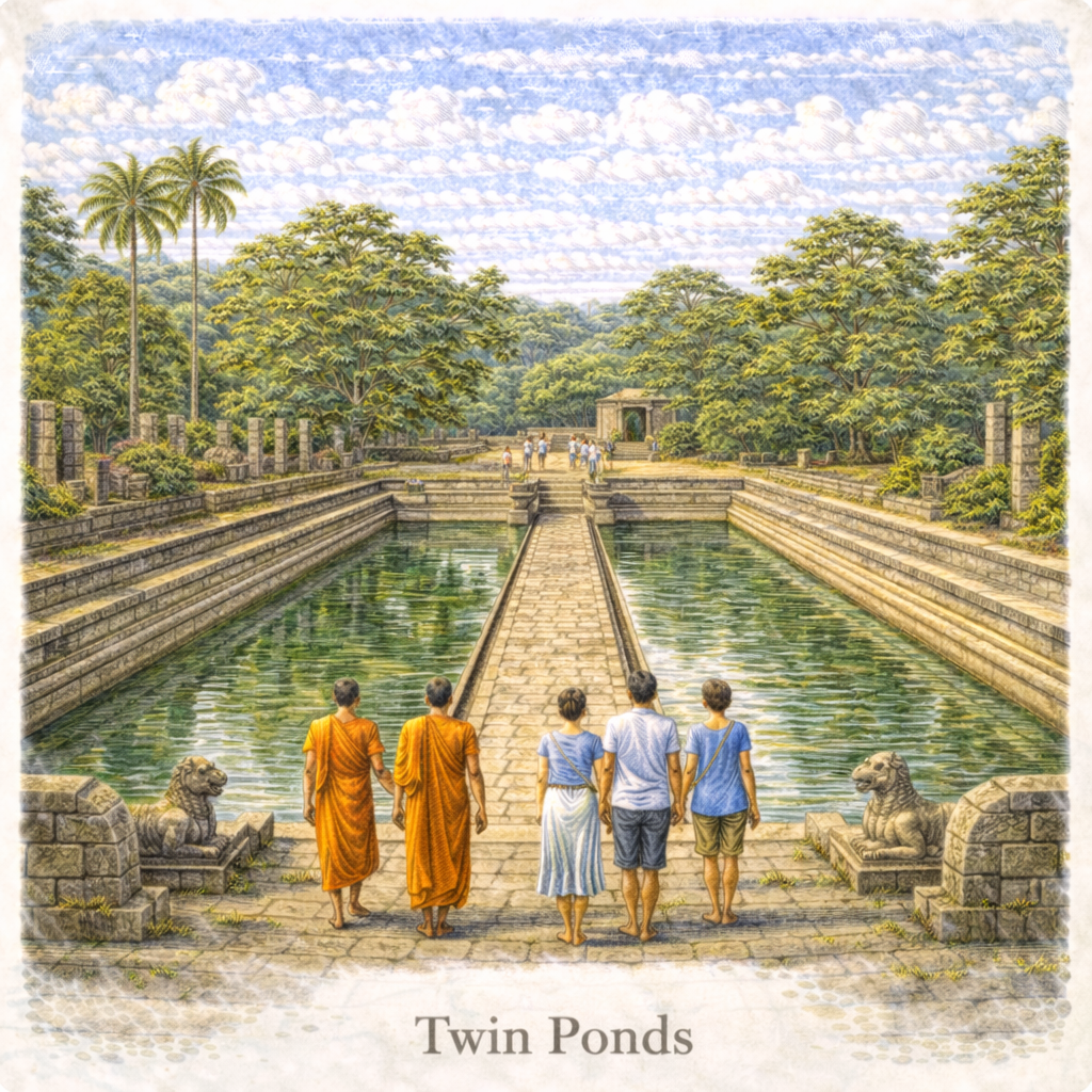 Twin Ponds Anuradhapura Sri Lanka ancient bathing pools royal gardens historic site