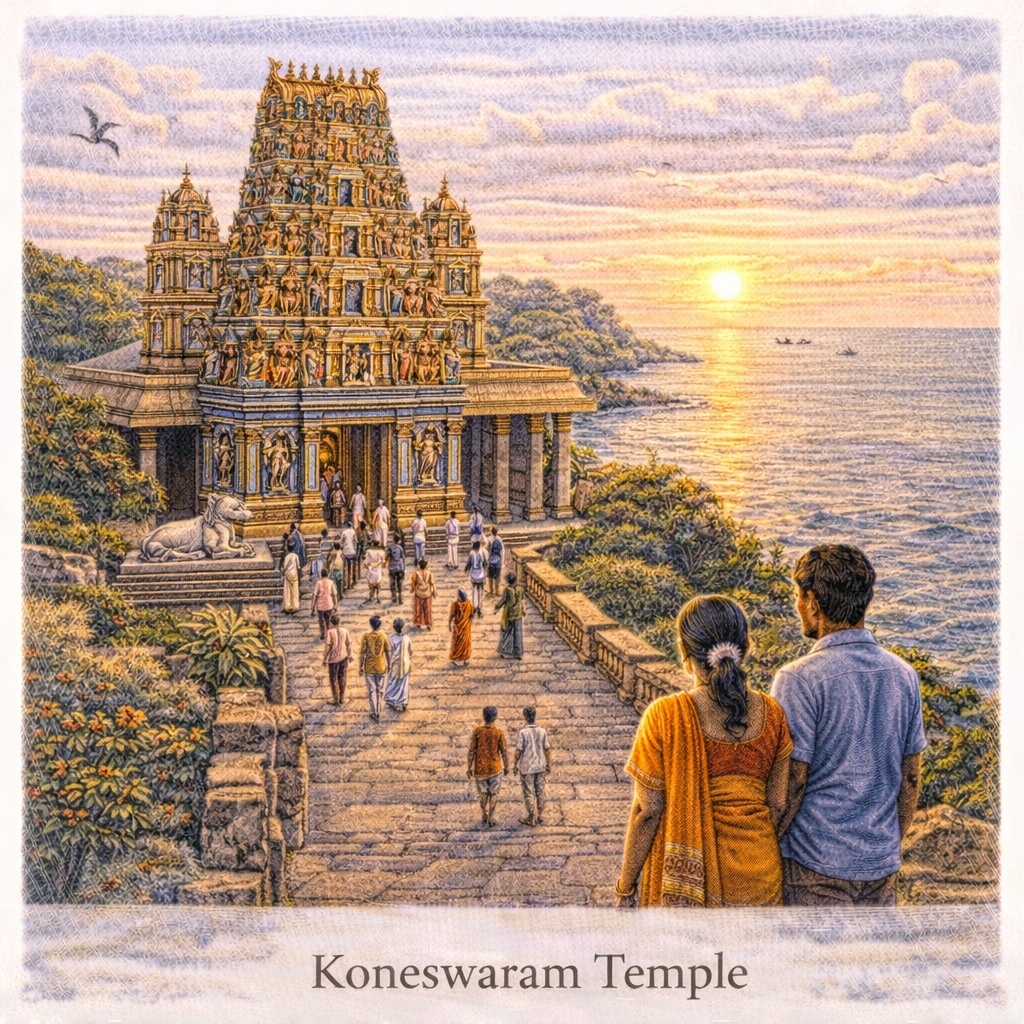 Koneswaram Temple Trincomalee Sri Lanka cliff temple ocean view Hindu temple