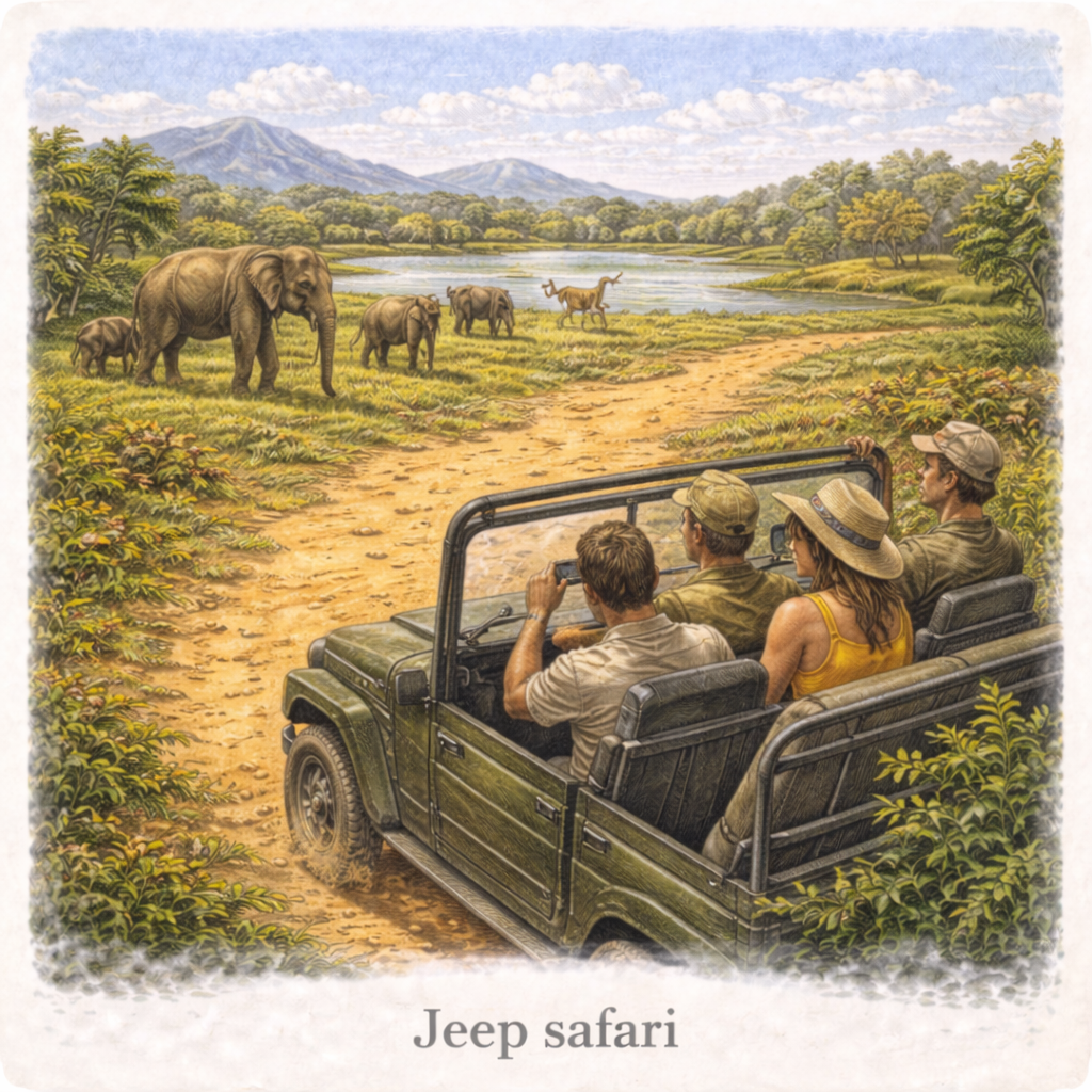 Udawalawe jeep safari Sri Lanka elephants wildlife safari national park jeep tour