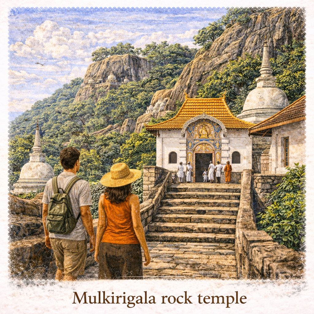 Mulkirigala Rock Temple Sri Lanka temple rock climb Buddhist cave temple