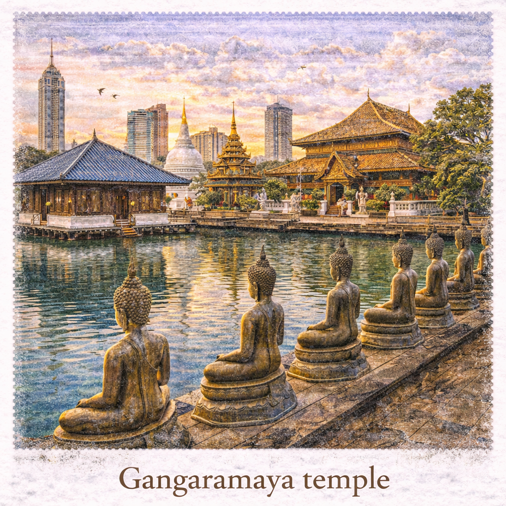 Gangaramaya Temple Colombo Sri Lanka famous Buddhist temple cultural landmark things to do