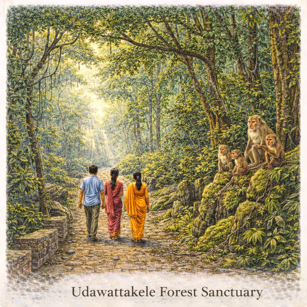 Udawattakele Forest Sanctuary Kandy Sri Lanka jungle walk wildlife nature reserve