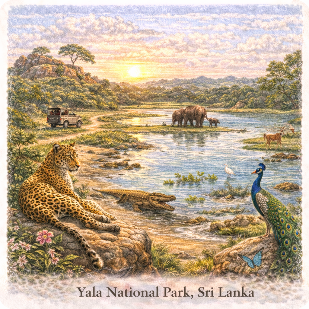 Yala National Park Sri Lanka leopard safari wildlife jeep crocodile