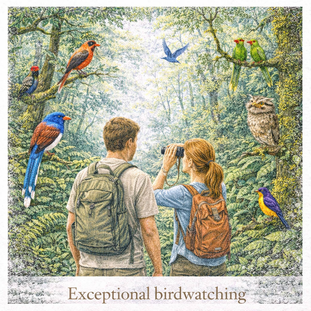 birdwatching Sinharaja Forest Reserve Sri Lanka endemic birds rainforest wildlife