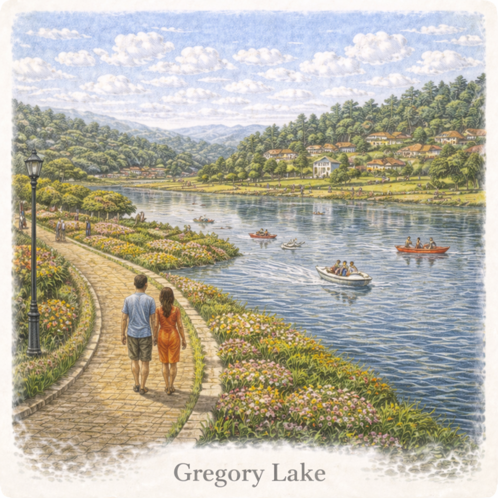 Gregory Lake Nuwara Eliya Sri Lanka lake sunset boat ride cool climate highlands