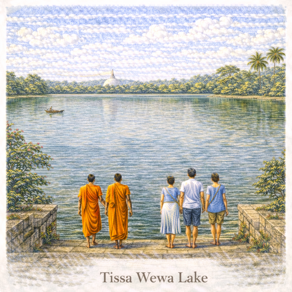 Tissa Wewa Lake Anuradhapura Sri Lanka ancient reservoir scenic sunset lake travel destination