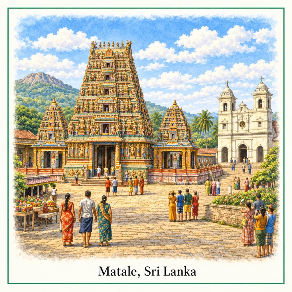 Watercolour postcard of Matale
