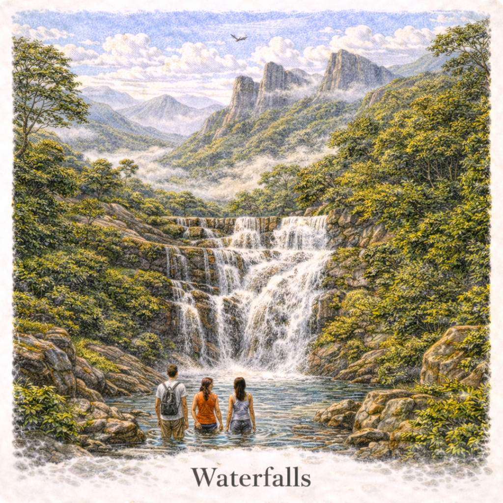 Knuckles Mountain Range waterfalls Sri Lanka hidden jungle waterfalls tropical nature