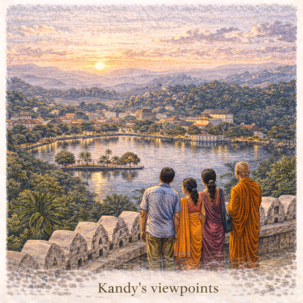 Kandy viewpoints Sri Lanka panoramic views over Kandy Lake and city hills