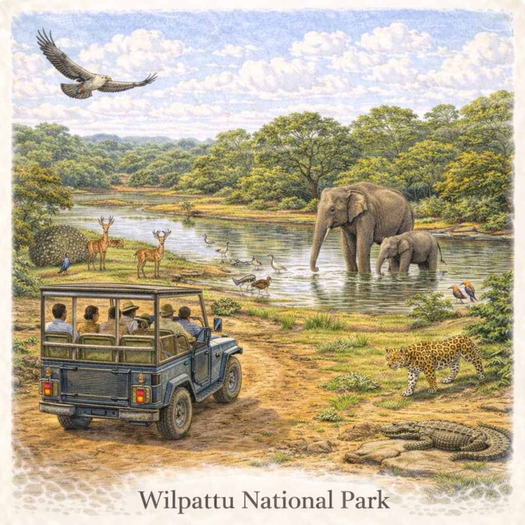 Wilpattu National Park Sri Lanka leopard safari lakes wildlife nature