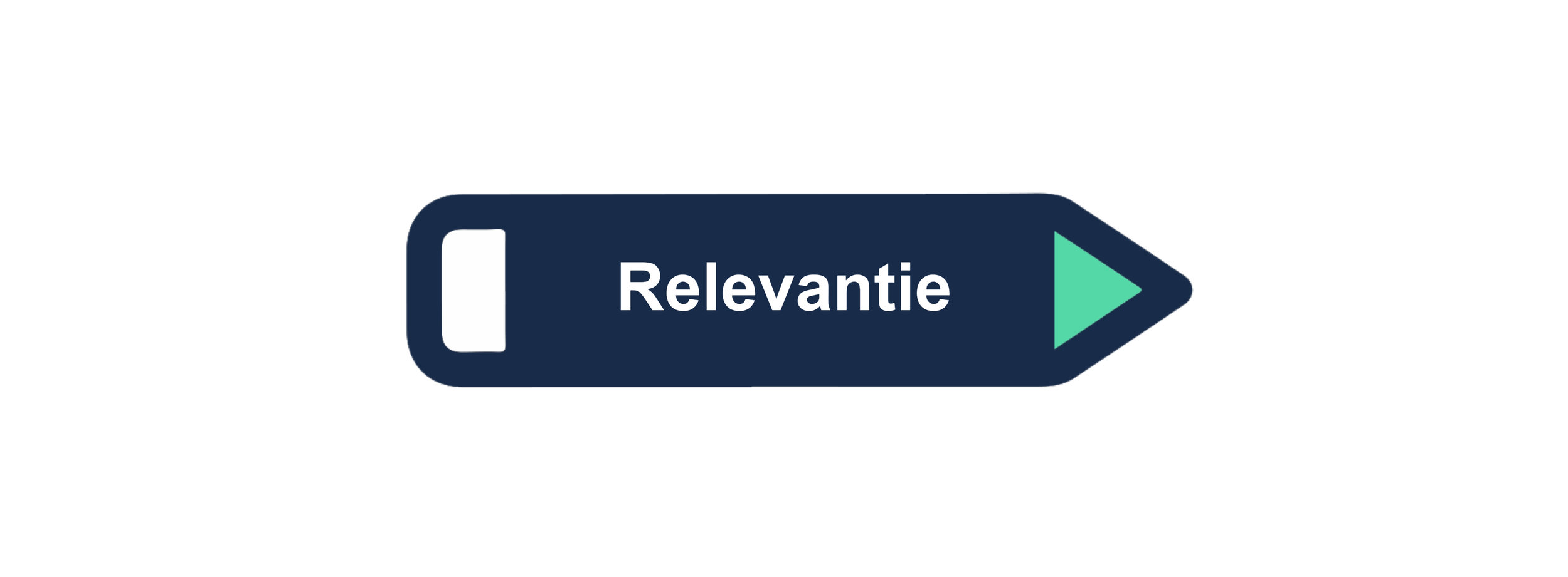 Potlood met daarop het woord 'relevantie'.