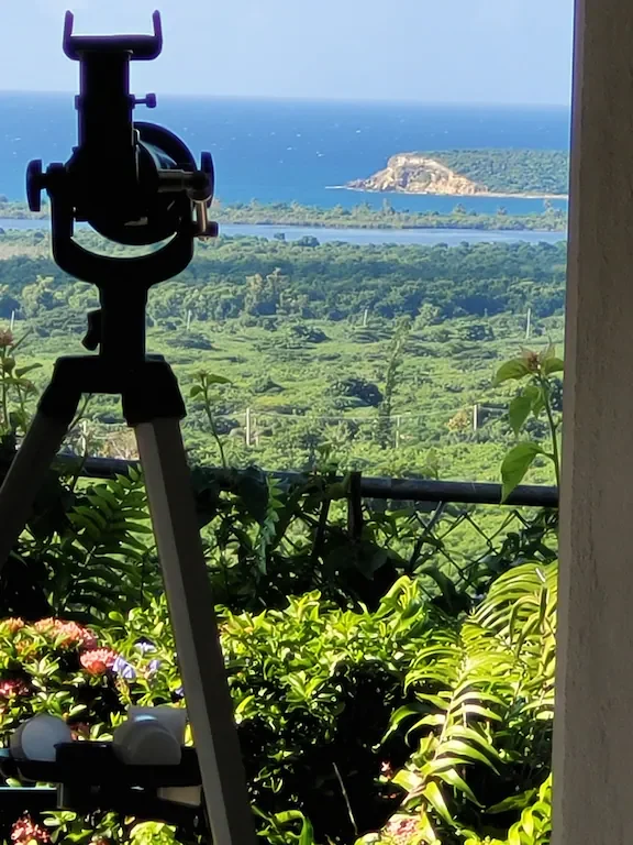 View from the villa to the Caribbean Sea.