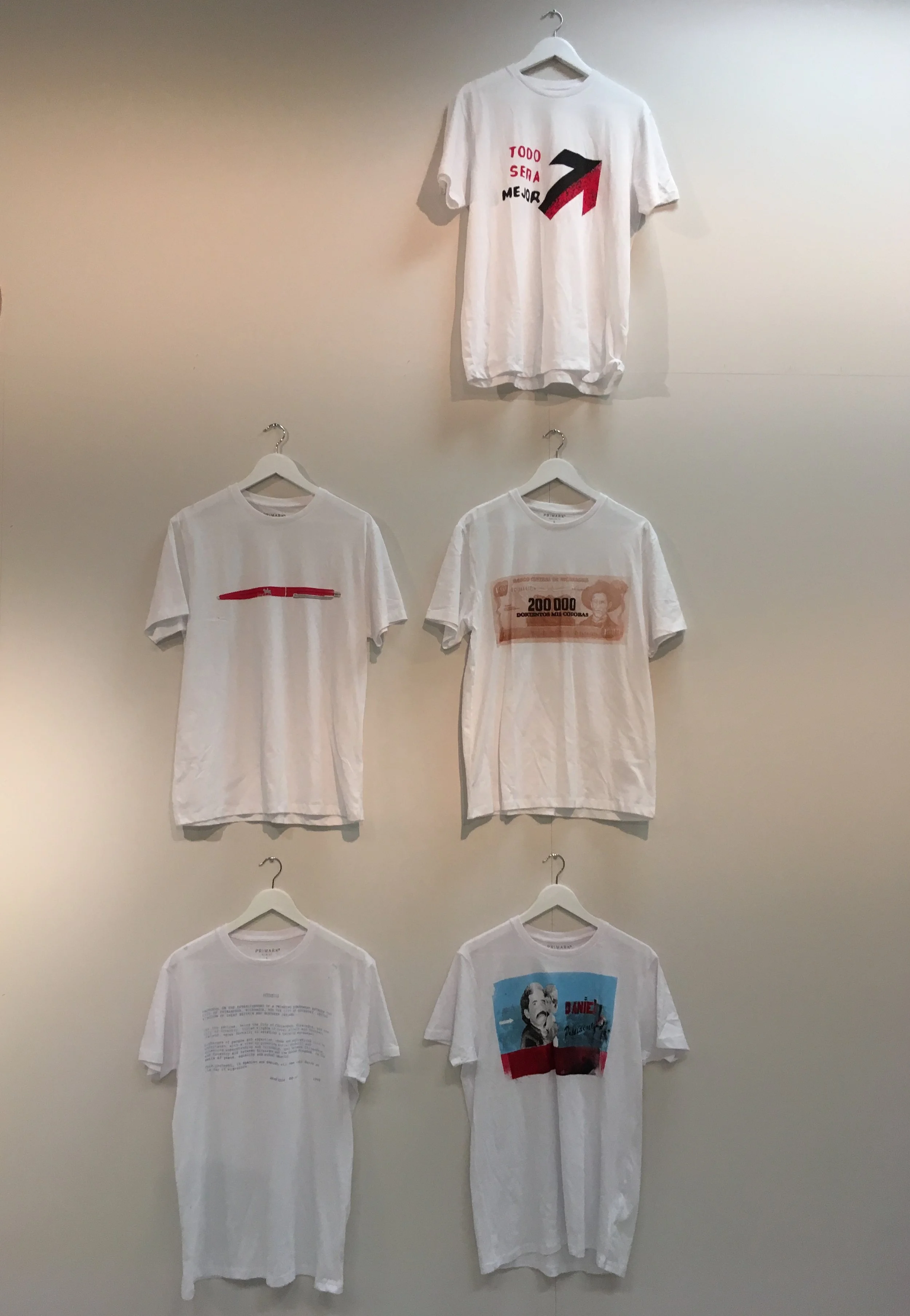 Something & Nothing (detail) 2019. T-shirts, screenprinted. Coventry Biennial commission, the Herbert Art Gallery & Museum, Coventry