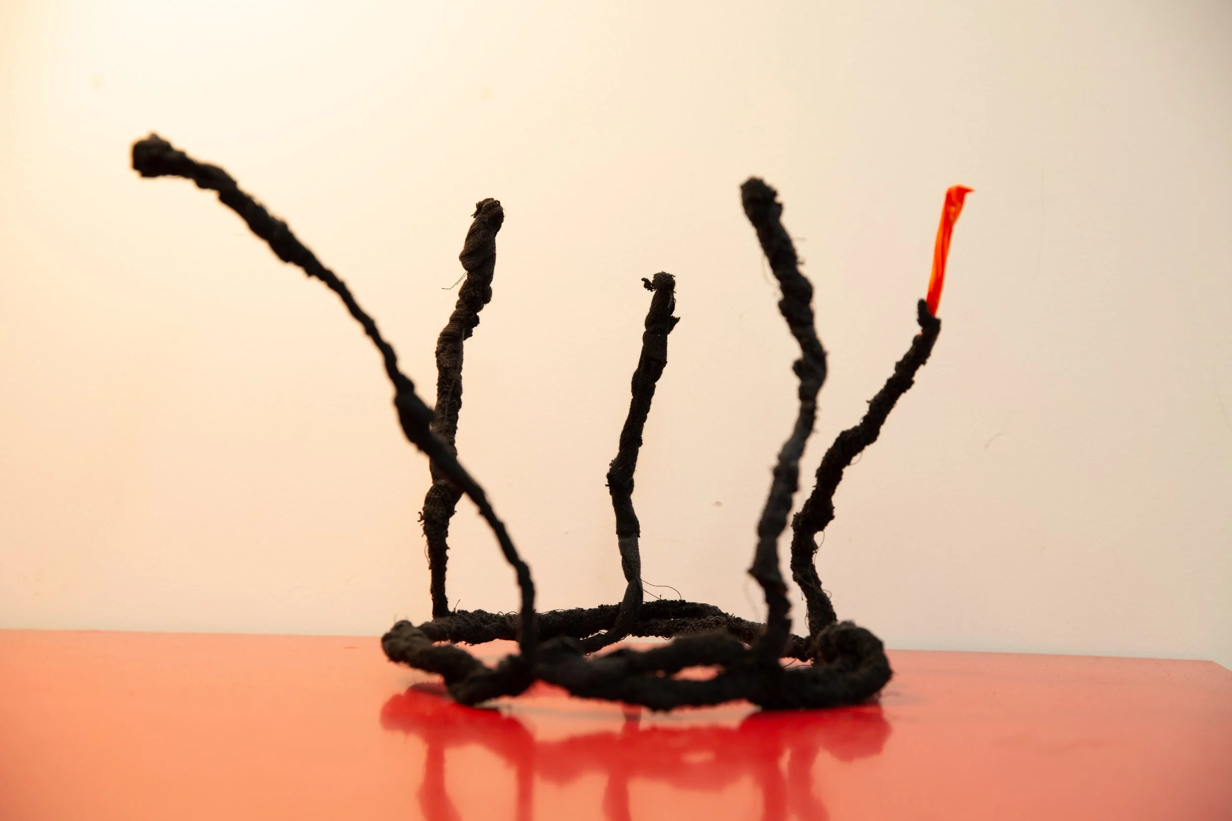 Black Crown. 2022 Wire, textiles, gaffter tape. Nest Residency