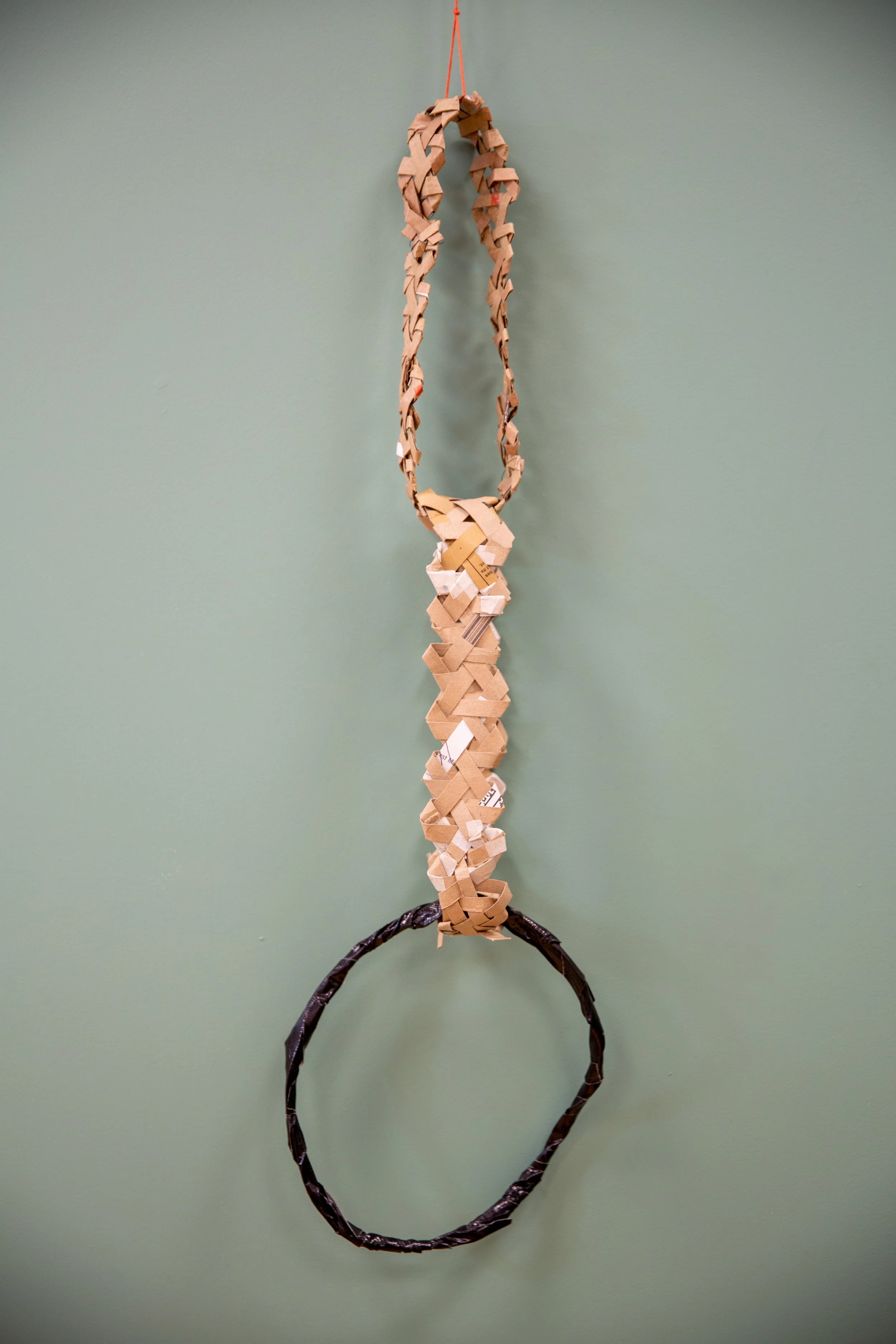 Chainlink. 2022 . Cardboard, wire and gaffer tape. Nest Residency. Image: Dom Breadmore