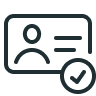 A line drawing with an image of a traveler that is verified
