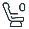 Outline of an airline seat